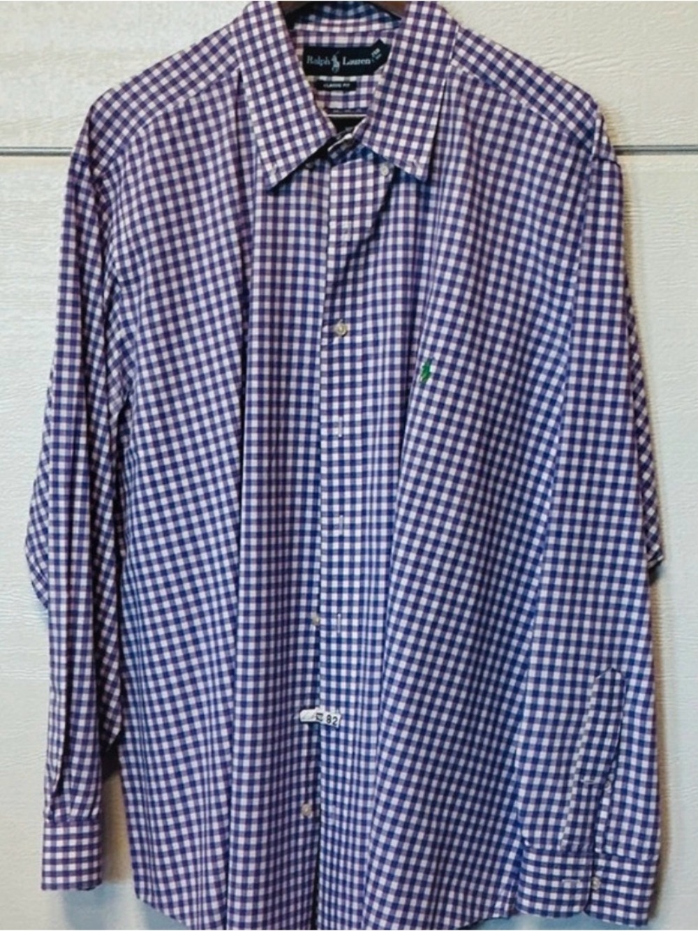 Ralph Lauren Men's Big & Tall Purple Gingham Button-Down Shirt 2XB
